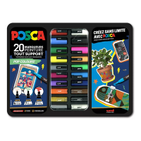 POSCA PC-1MC/PC-3M/PC-5M Pop Colours verfmarkerset (20 stuks) MPOSCA/20015 424482