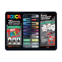 POSCA PC-1MC/PC-3M/PC-5M Stickers Graffiti verfmarkerset (20 stuks) 424480