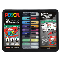 POSCA PC-1MC/PC-3M/PC-5M Stickers Graffiti verfmarkerset (20 stuks) MPOSCA/20017 424480