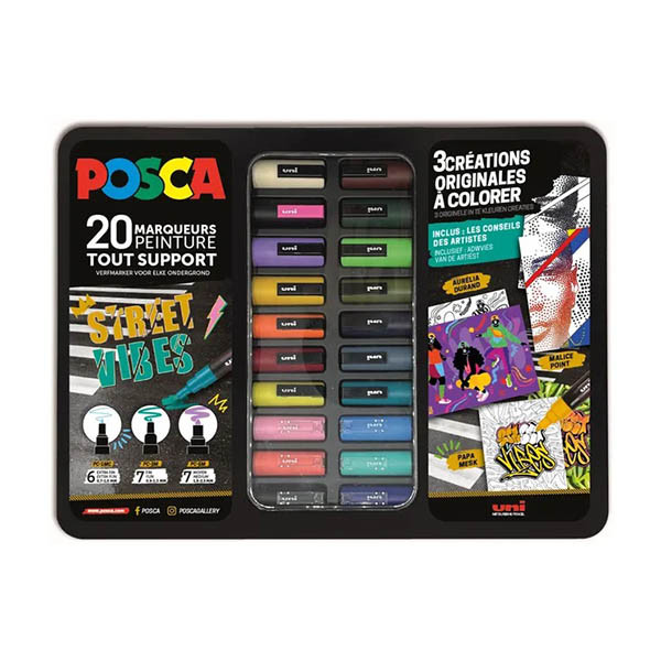 POSCA PC-1MC/PC-3M/PC-5M Street Vibes acrylmarkerset (20 stuks) 425421 - 1