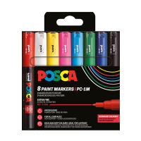 POSCA PC-1MC verfmarkerset (0,7 - 1 mm kegelpunt) 8 stuks 424067