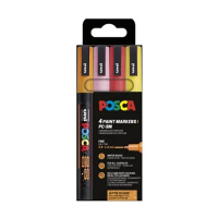 POSCA PC-3ML acrylmarkerset glitterkleuren (0,9 - 1,3 mm rond) 4 stuks 425406