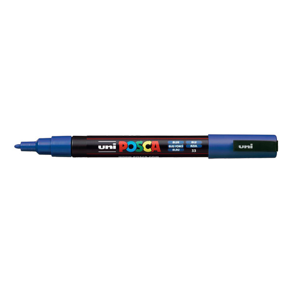 POSCA PC-3M verfmarker donkerblauw (0,9 - 1,3 mm rond) PC3MBF 424075 - 1