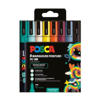 POSCA PC-3M verfmarkerset Retro kleuren (0,9 - 1,3 mm rond) 8 stuks 425404