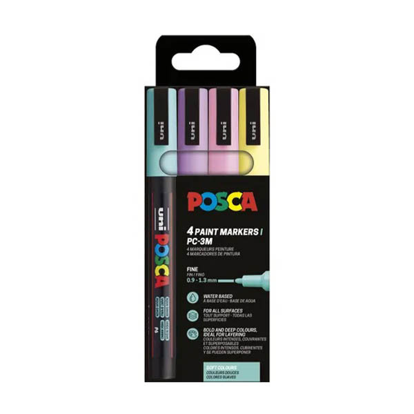 POSCA PC-3M verfmarkerset pastel (0,9 - 1,3 mm rond) 4 stuks 425402 POSCA PC-3M verfmarkerset pastel (0,9 - 1,3 mm rond) 4 stuks 425402 - 1