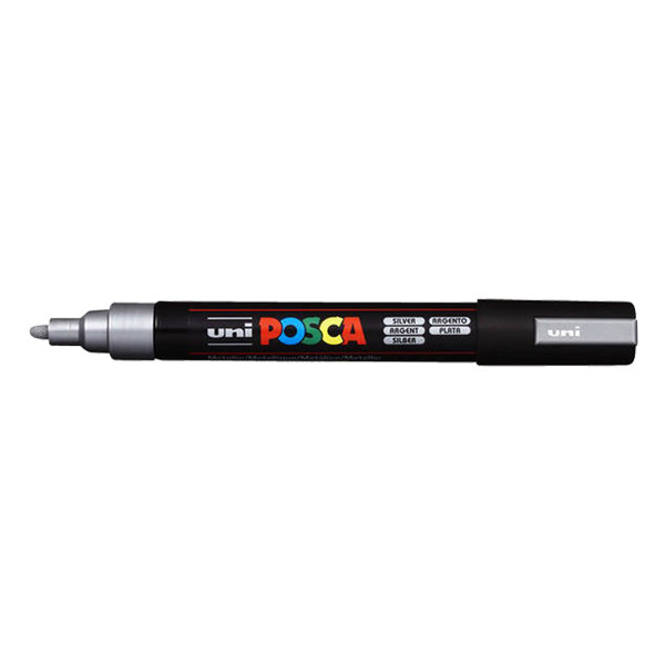 POSCA PC-5M acrylmarker zilverkleurig(1,8 - 2,5 mm rond) 424125 - 1