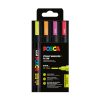 POSCA PC-5M acrylmarkerset fluo (1,8 - 2,5 mm rond) 4 stuks