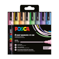 POSCA PC-5M acrylmarkerset pastel (1,8 - 2,5 mm rond) 8 stuks 424170