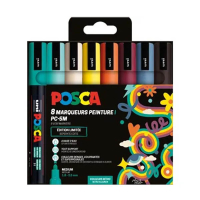 POSCA PC-5M verfmarkerset Retro kleuren (1,8 - 2,5 mm rond) 8 stuks 425418