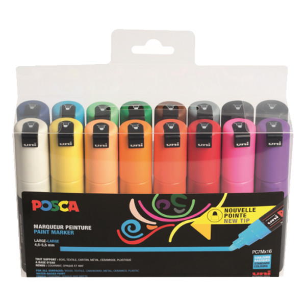 POSCA PC-7M verfmarkerset (4,5 - 5,5 mm rond) 16 stuks PC7M/16AASS31 424192 - 1