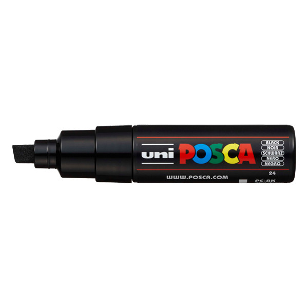 POSCA PC-8K acrylmarker zwart (8 mm schuin) 424209 - 1