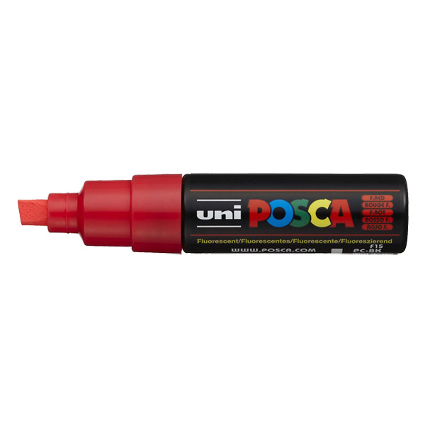 POSCA PC-8K verfmarker fluorood (8 mm schuin) PC8KRFLUO 424219 - 1