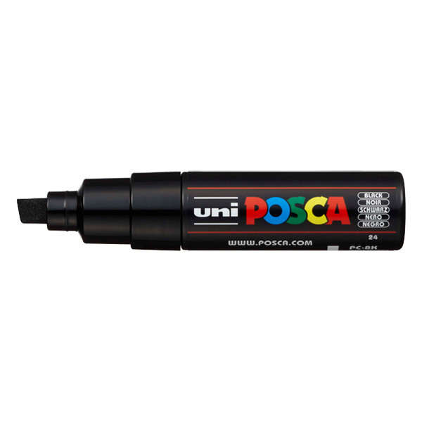POSCA PC-8K verfmarker zwart (8 mm schuin) PC8KN 424209 - 1