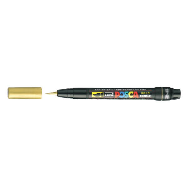 POSCA brush PCF-350 acrylmarker goud (1 mm penseel) 424005 - 1