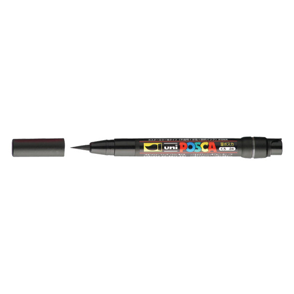 POSCA brush PCF-350 acrylmarker zwart (1 mm penseel) 424004 - 1