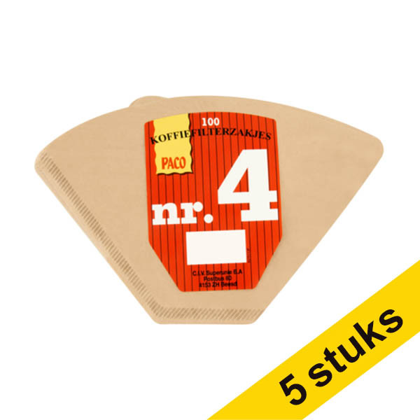 Aanbieding: 5x Paco koffiefilters nr.4 (100 stuks) 137298 - 1