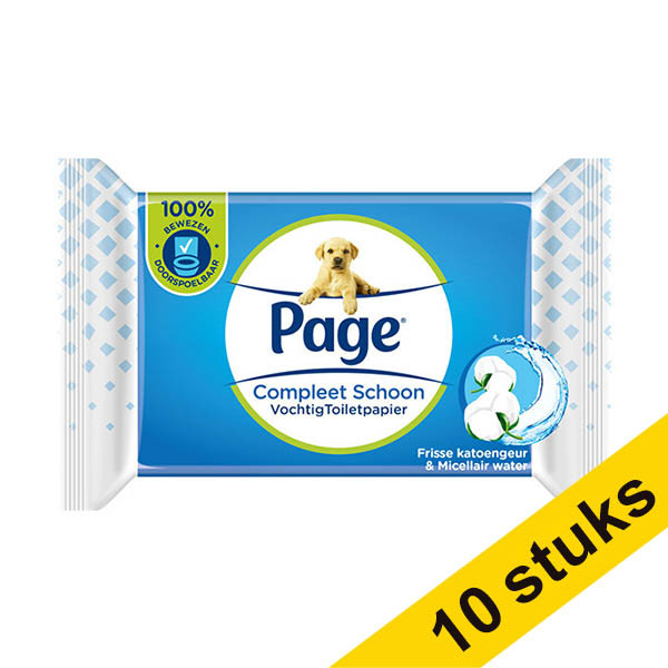 Aanbieding: 10x Page vochtige toiletpapier Compleet Schoon (38 doekjes) SPA04169 - 1