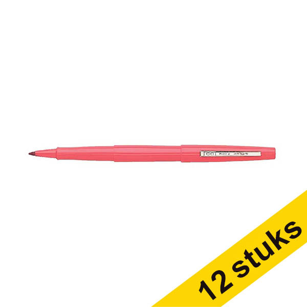 Papermate Aanbieding: 12x Papermate Flair fineliner rood  237140 - 1