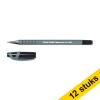 Aanbieding: 12x Papermate balpen Flexgrip Ultra Stick zwart met dop (1 mm)