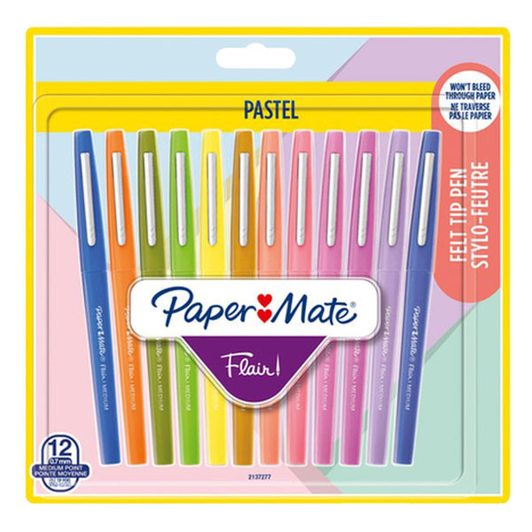 Papermate Flair Pastel fineliner assortiment (12 stuks) 2137277 237133 - 1