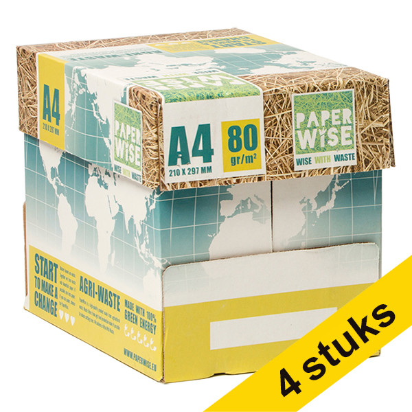 Paperwise Aanbieding: 4x PaperWise 1 doos van 2500 vellen A4 - 80 g/m²  399560 - 1