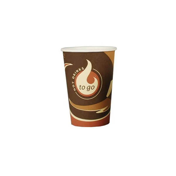 Papstar kartonnen To Go drinkbeker bruin 300 ml (50 stuks) 298137 - 1