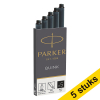 Aanbieding: 5x Parker 1950382 Quink inktpatroon zwart (5 stuks) 214058 - 1