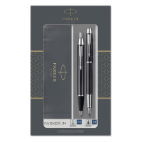 Parker IM met balpen en vulpen zwart/chrome (blauwe inkt) 2093215 214049