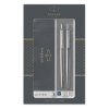 Parker Jotter stainless steel met balpen en vulpotlood chrome (blauwe inkt)