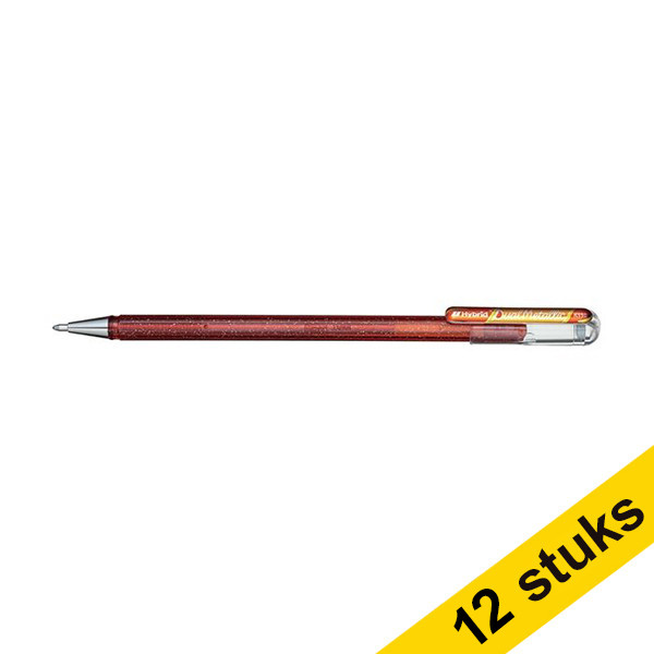 Pentel Aanbieding: 12x Pentel Dual Metallic gelpen oranje/metallic geel  210209 - 1