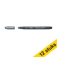 Aanbieding: 12x Pentel Pointliner S20P fineliner zwart (0,1 mm)