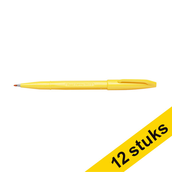 Aanbieding: 12x Pentel Sign S520 fineliner geel (0,8 mm) 210316 - 1