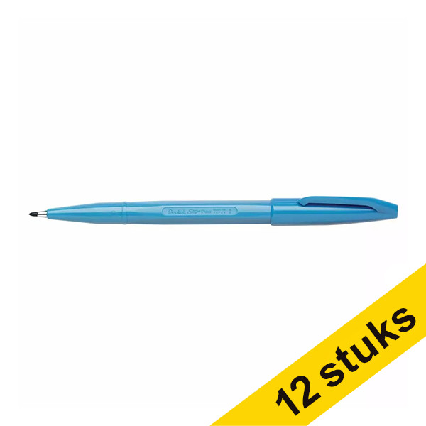 Aanbieding: 12x Pentel Sign S520 fineliner lichtblauw (0,8 mm) 210322 - 1