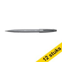 Aanbieding: 12x Pentel Sign SES15C brushpen grijs