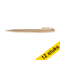 Aanbieding: 12x Pentel Sign SES15C brushpen lichtbruin