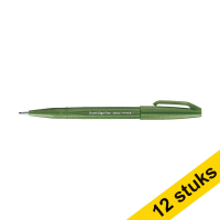 Aanbieding: 12x Pentel Sign SES15C brushpen olijfgroen