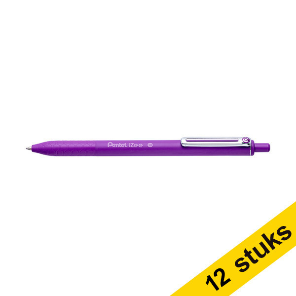 Pentel Aanbieding: 12x Pentel iZee BX470 balpen violet  210172 - 1