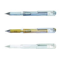 Pentel Aanbieding: 3x Pentel K230M gelpen goud/zilver/wit  210187