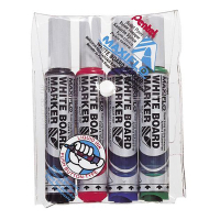 Pentel Aanbieding: Pentel Maxiflo set whiteboard markers zwart/rood/blauw/groen (3 mm rond) 007639 210345