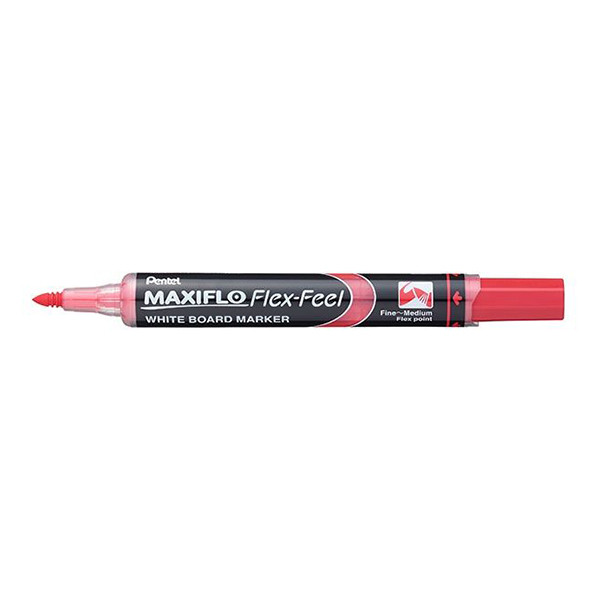 Pentel Flex-Feel whiteboard marker met flex tip rood (1,5 - 4,5 mm rond) 016879 210364 - 1