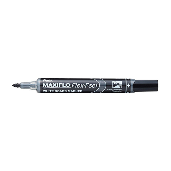 Pentel Flex-Feel whiteboard marker met flex tip zwart (1,5 - 4,5 mm rond) 016867 210363 - 1