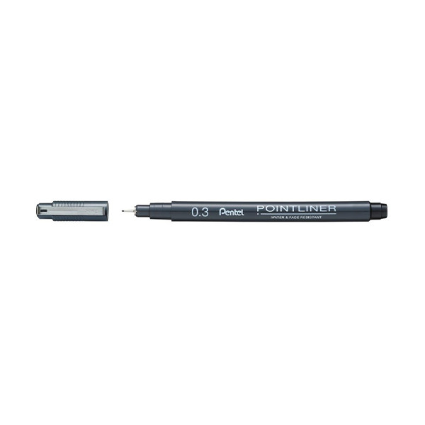 Pentel Pointliner S20P fineliner zwart (0,3 mm) 018139 210302 - 1