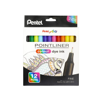 Pentel Pointliner S40 fineliner set (0,4 mm) 12 stuks 494632