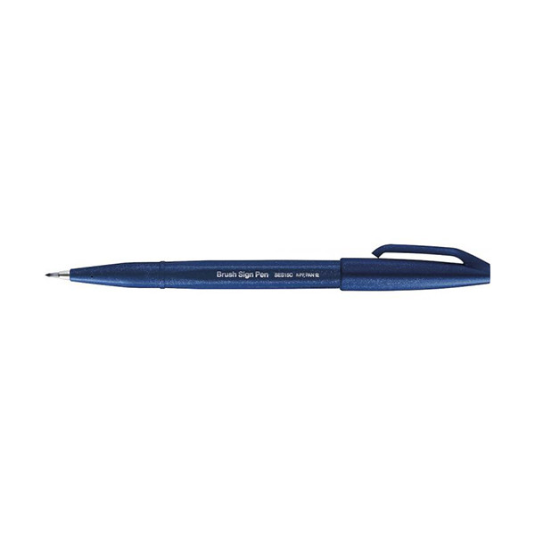 Pentel Sign SES15C brushpen donkerblauw SES15C-CA 210110 - 1