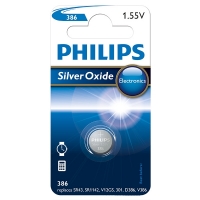 Philips 386 (SR43) zilveroxide knoopcel batterij 1 stuk 386/00B 098329