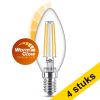 Aanbieding: 4x Philips E14 filament ledlamp kaars WarmGlow dimbaar 3.4W (40W) LPH02560 - 1