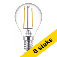 Aanbieding: 6x Philips E14 filament ledlamp kogel warm wit 2W (25W)
