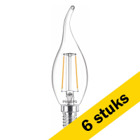 Aanbieding: 6x Philips E14 filament ledlamp sierkaars helder 2W (25W)