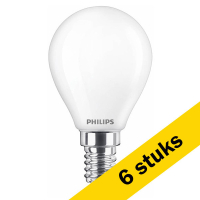 Aanbieding: 6x Philips E14 led-lamp kogel WarmGlow mat 2200-dimbaar 3.4W (40W)