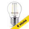 Aanbieding: 6x Philips E27 filament ledlamp kogel warm wit 2W (25W) LPH02371 - 1